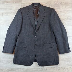Jos. A. Bank Charcoal Gray Glen Plaid Checkered‎ Blazer Sportcoat Wool Men’s 42R
